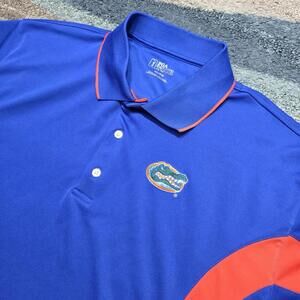 PGA Tour Florida Gators Polo Shirt Men’s XL Blue Orange Embroidered Golf
